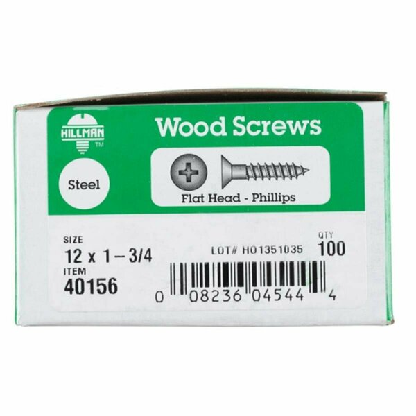 Homecare Products 40156 12 x 1.75 in. Flat Head Phillips Wood Screw HO3308485